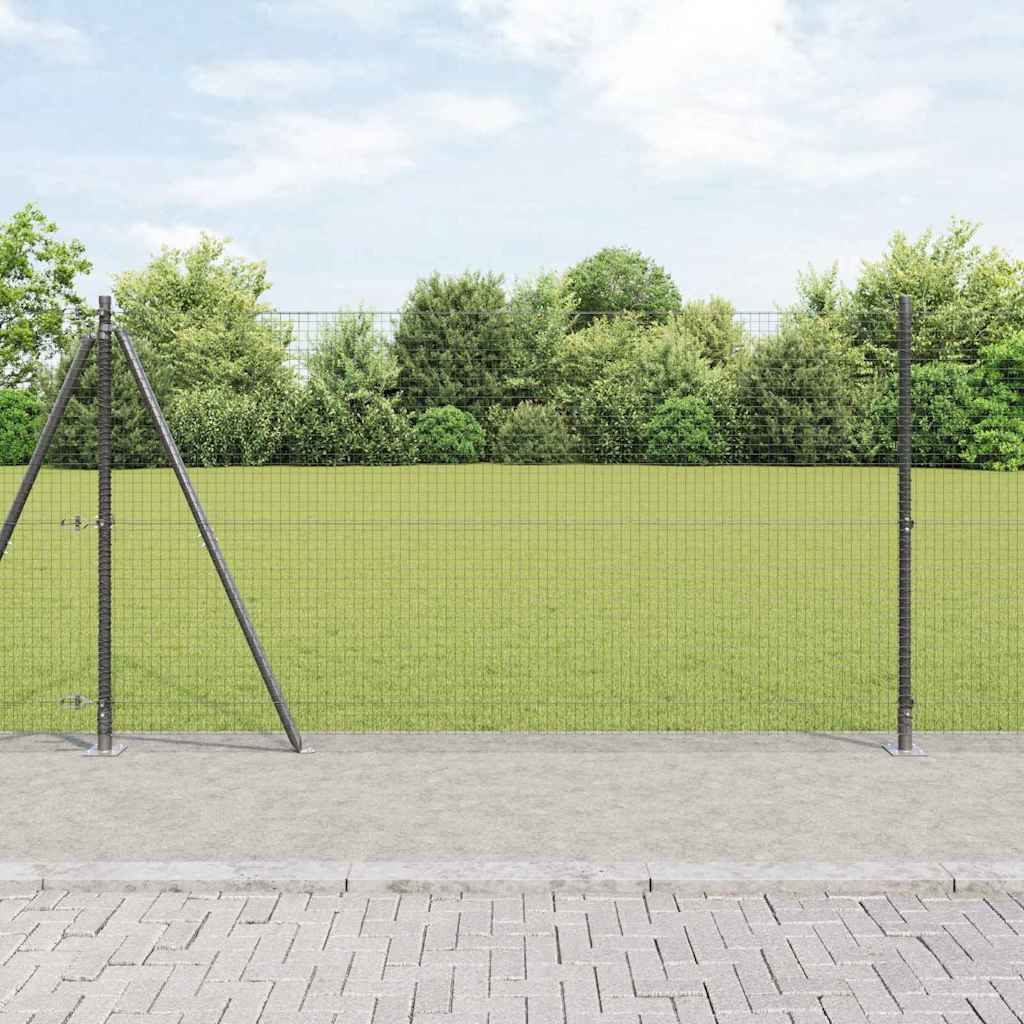JUNG Vida Zaunpfosten Grau 25 x 1,2 m (25 x 25 mm Netz) Stahl und PVC