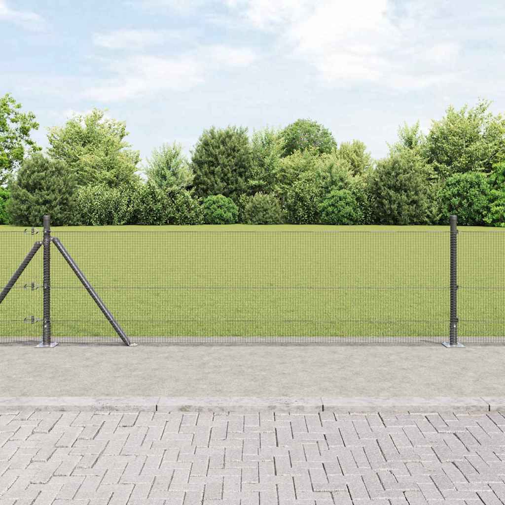 JUNG Vida Zaunpfosten Grau 50 x 0,5 m (12 x 12 mm Masche) Stahl und PVC