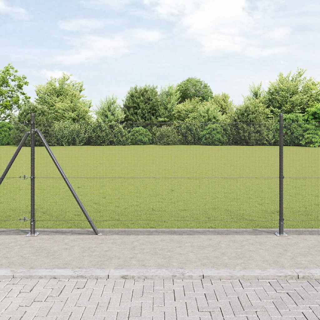 JUNG Vida Zaunpfosten Grau 50 x 1 m (12 x 12 mm Netz) Stahl und PVC