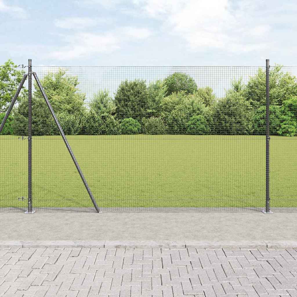 JUNG Vida Zaunpfosten Grau 50 x 1,4 m (Masche 19 x 19 mm) Stahl und PVC