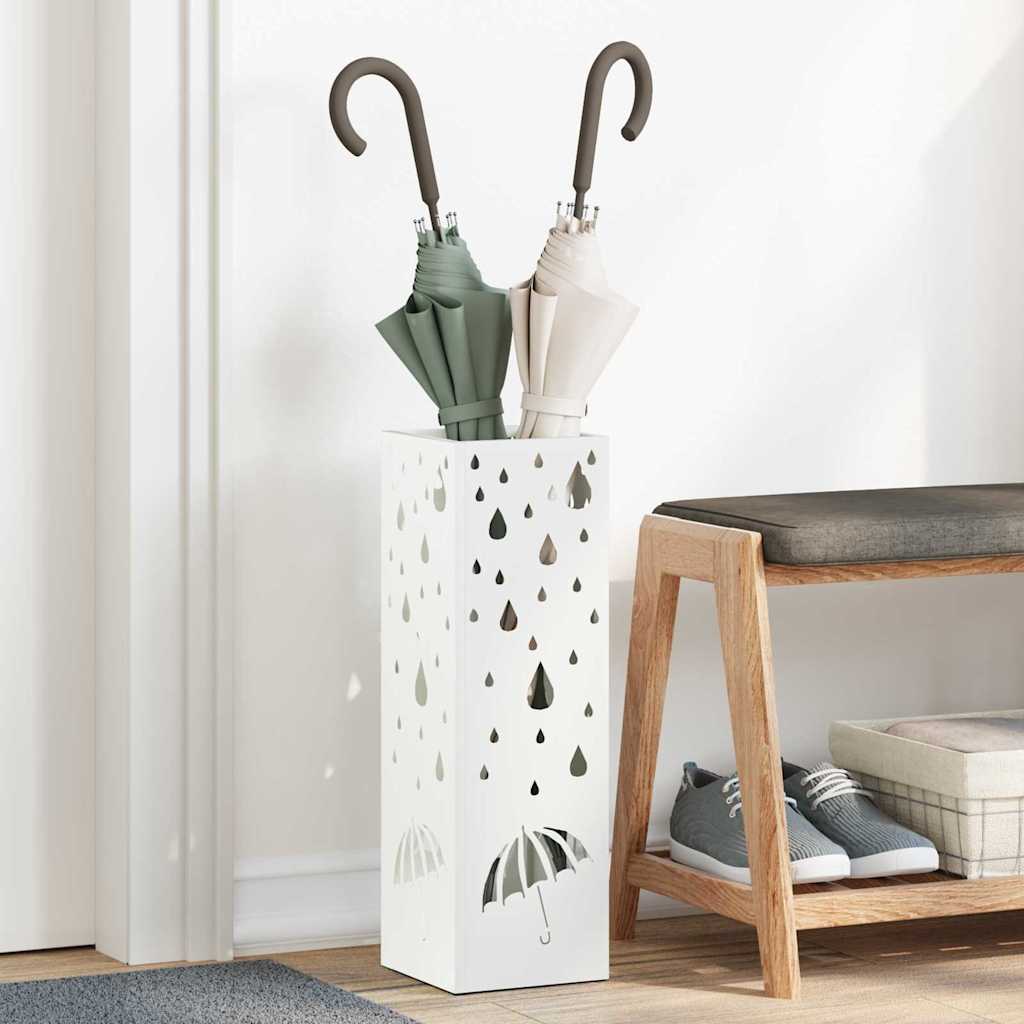 JUNG Vida Sonnenschirmhalter mit Speicher Weiß 15,5 x 15,5 x 49 cm Metall