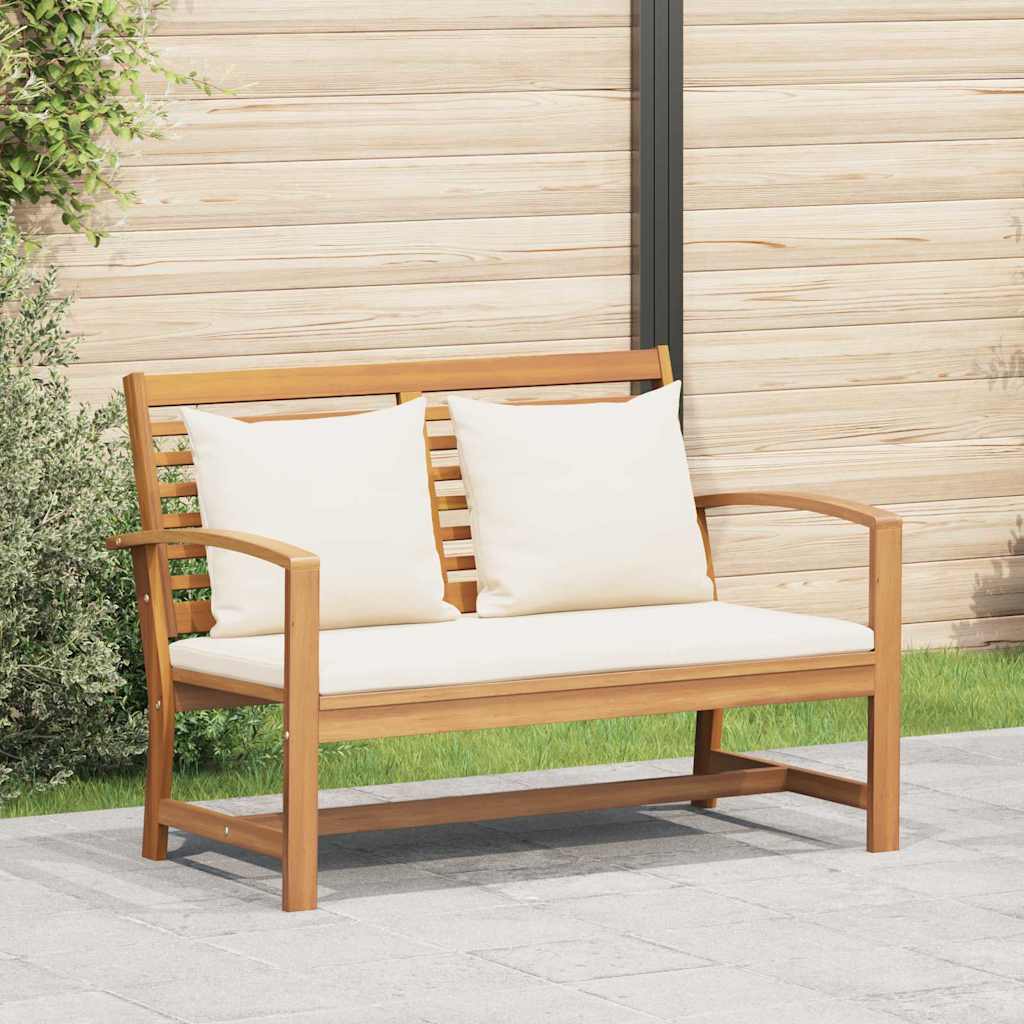 JUNG Vida Bank Braun und Creme 110 x 66 x 76 cm Massivholz Teak