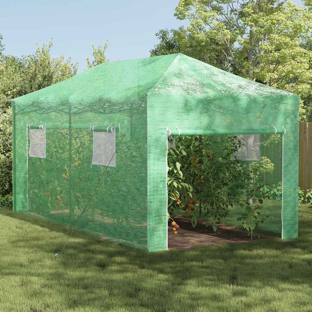 JUNG Vida Gewächshaus mit Pop-up-Rahmen Grün 290 x 580 x 315 cm Eisen