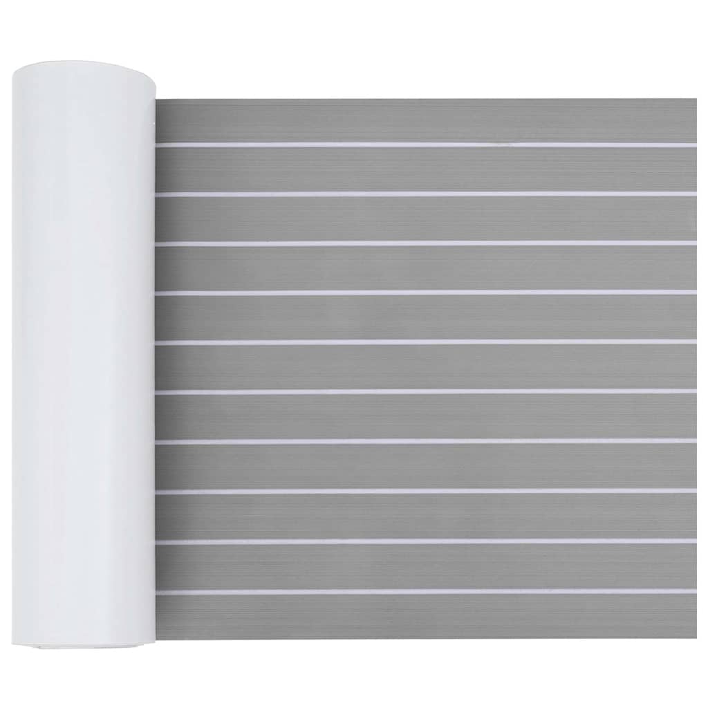 JUNG Vida Bootsmatte Gestreift Hellgrau mit Weiß 240 x 60 x 0,5 cm EVA