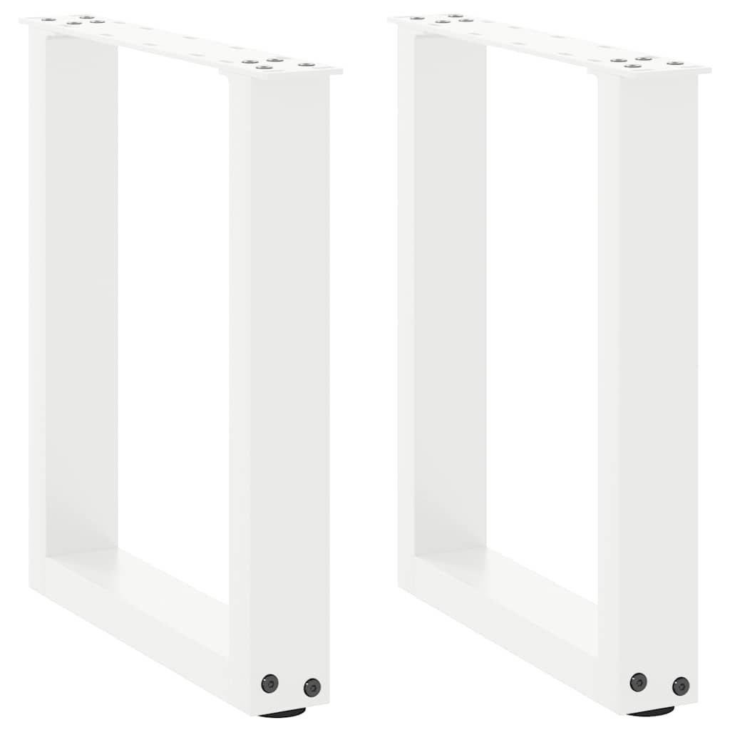 JUNG Vida Couchtischbeine U-Form 2 Stk. Weiß 28x(42-43) cm Stahl