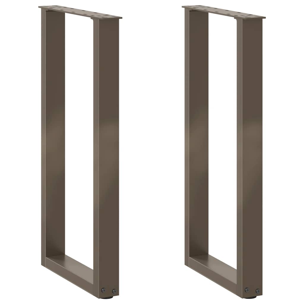 JUNG Vida Konsolentischbeine U-Form 2 Stk. Naturstahl 38x(72-73) cm Stahl