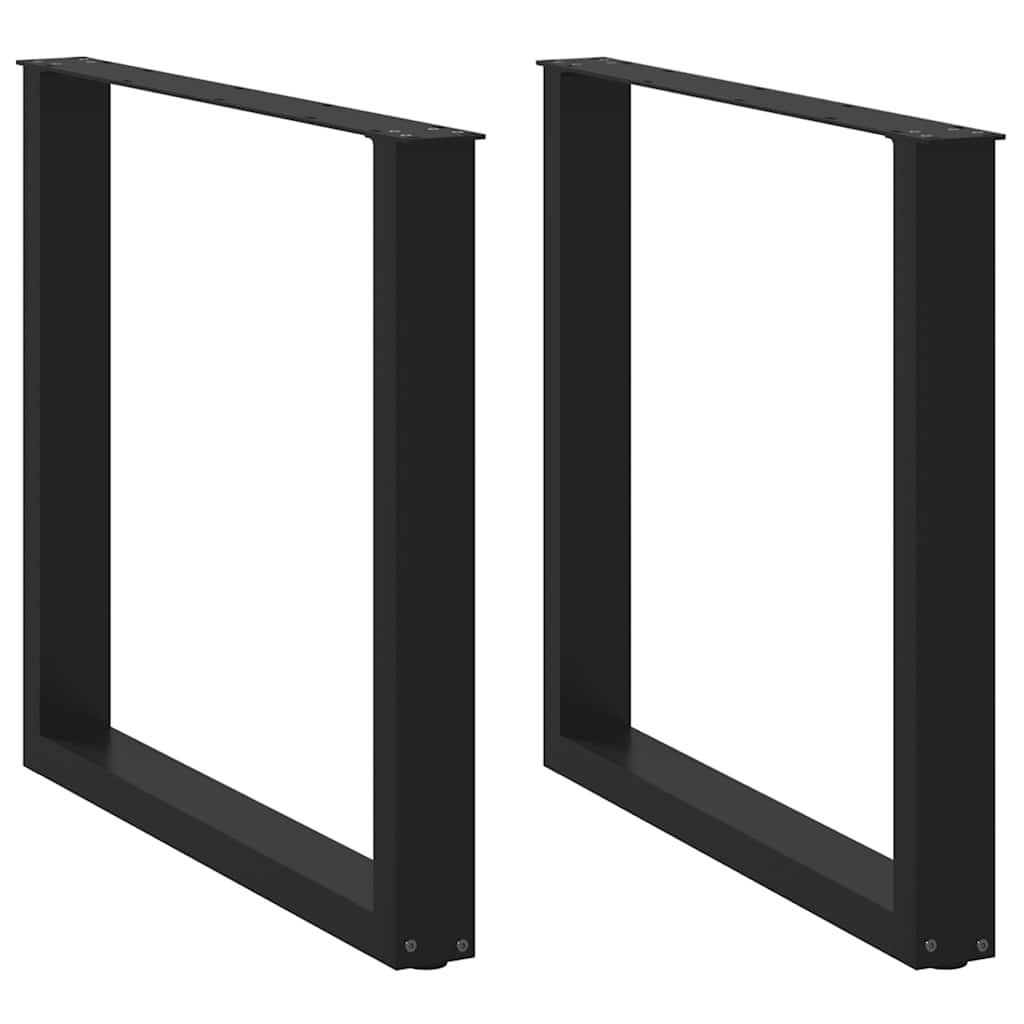 JUNG Vida Esstischbeine U-Form 2 Stk. Schwarz 80x(72-73) cm Stahl