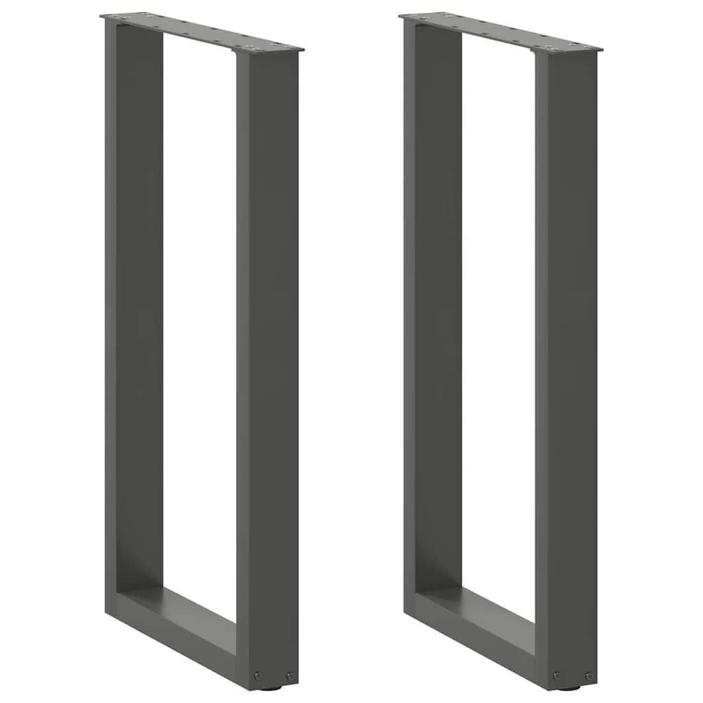 JUNG Vida Bartischbeine U-Form 2 Stk. Anthrazit 50x(90-91) cm Stahl