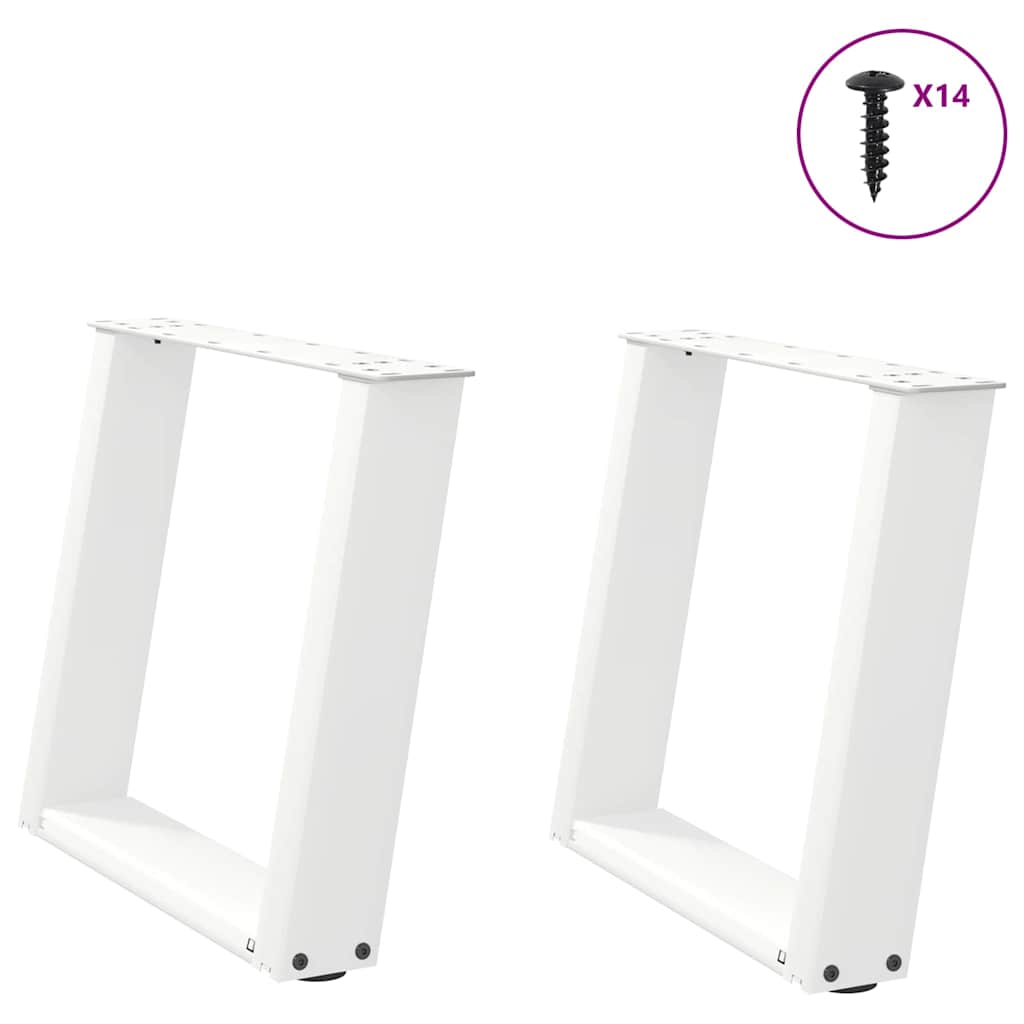 JUNG Vida Couchtischbeine U-Form 2 Stk. Weiß 50x(42-43) cm Stahl