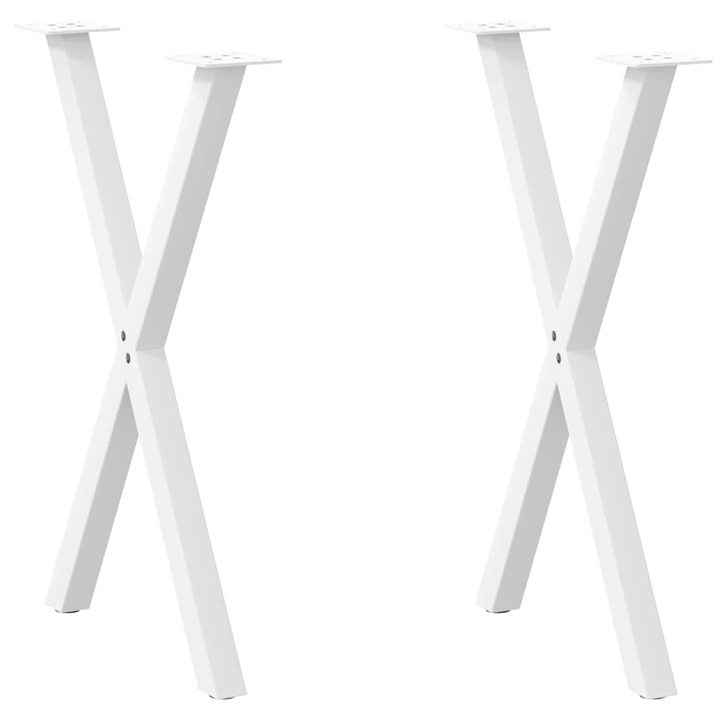 JUNG Vida Esstischbeine X-Form 2 Stk. Weiß 50x(72-73) cm Stahl