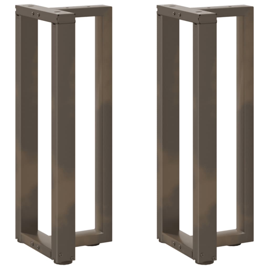JUNG Vida Konsolentischbeine T-Form 2 Stk. Naturstahl 38x25x(72-73) cm