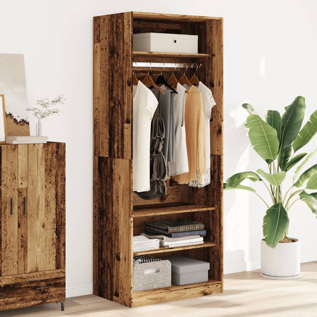 JUNG Vida Kleiderschrank Altholz-Optik 80x50x200 cm Holzwerkstoff