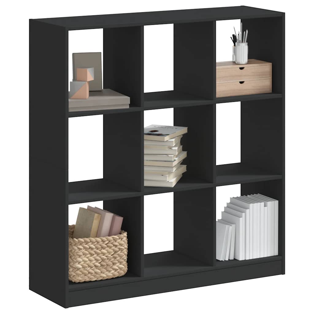 JUNG Vida Bücherregal Schwarz 102x32x108 cm Holzwerkstoff