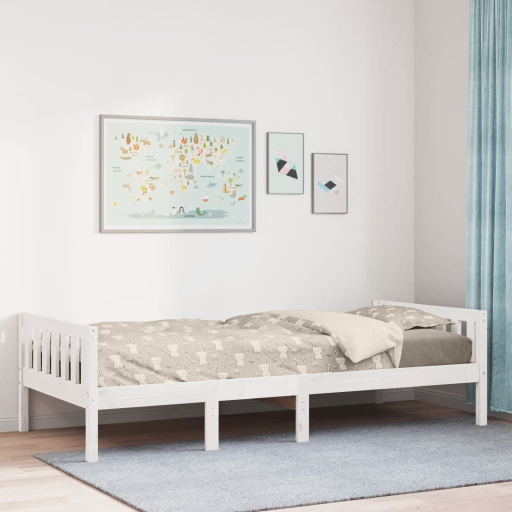 JUNG Vida Kinderbett ohne Matratze Weiß 90x200 cm Massivholz Kiefer