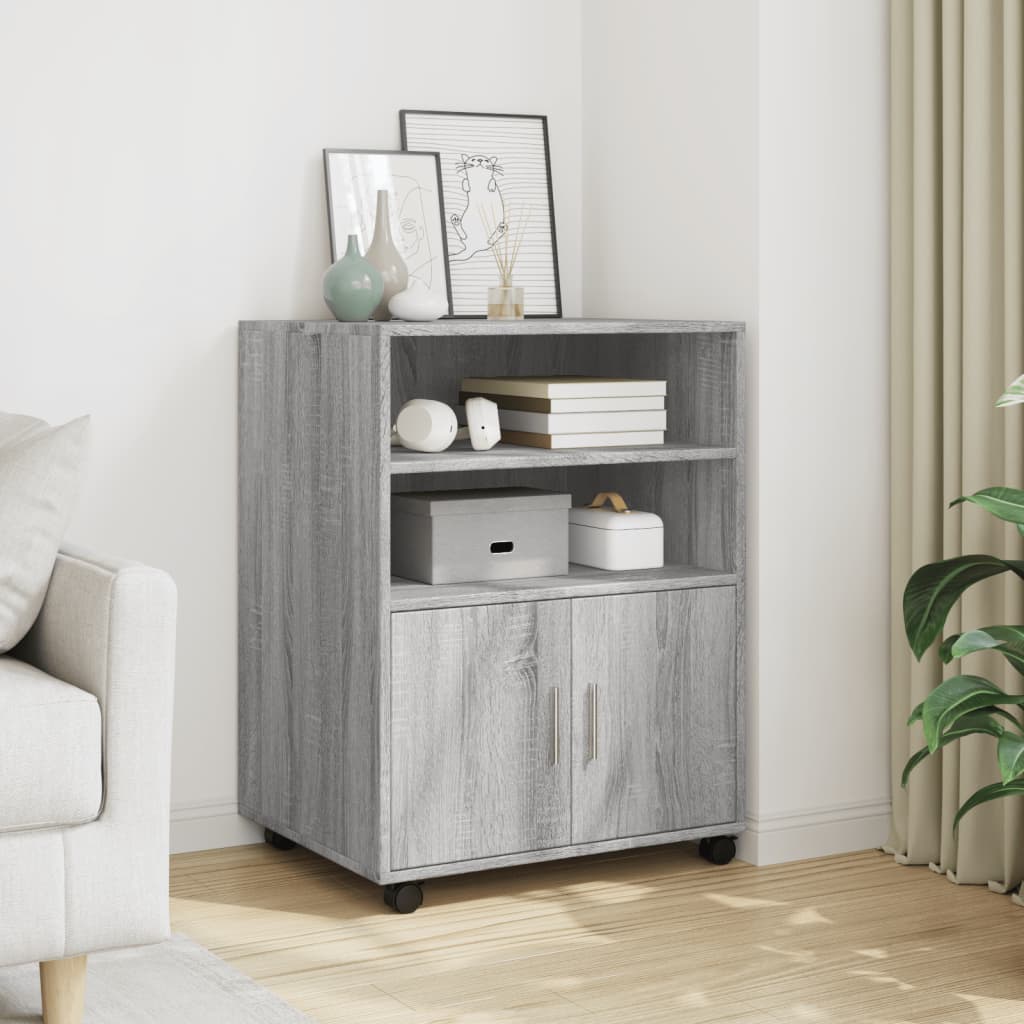 JUNG Vida Rollschrank Grau Sonoma 60x48x81 cm Holzwerkstoff