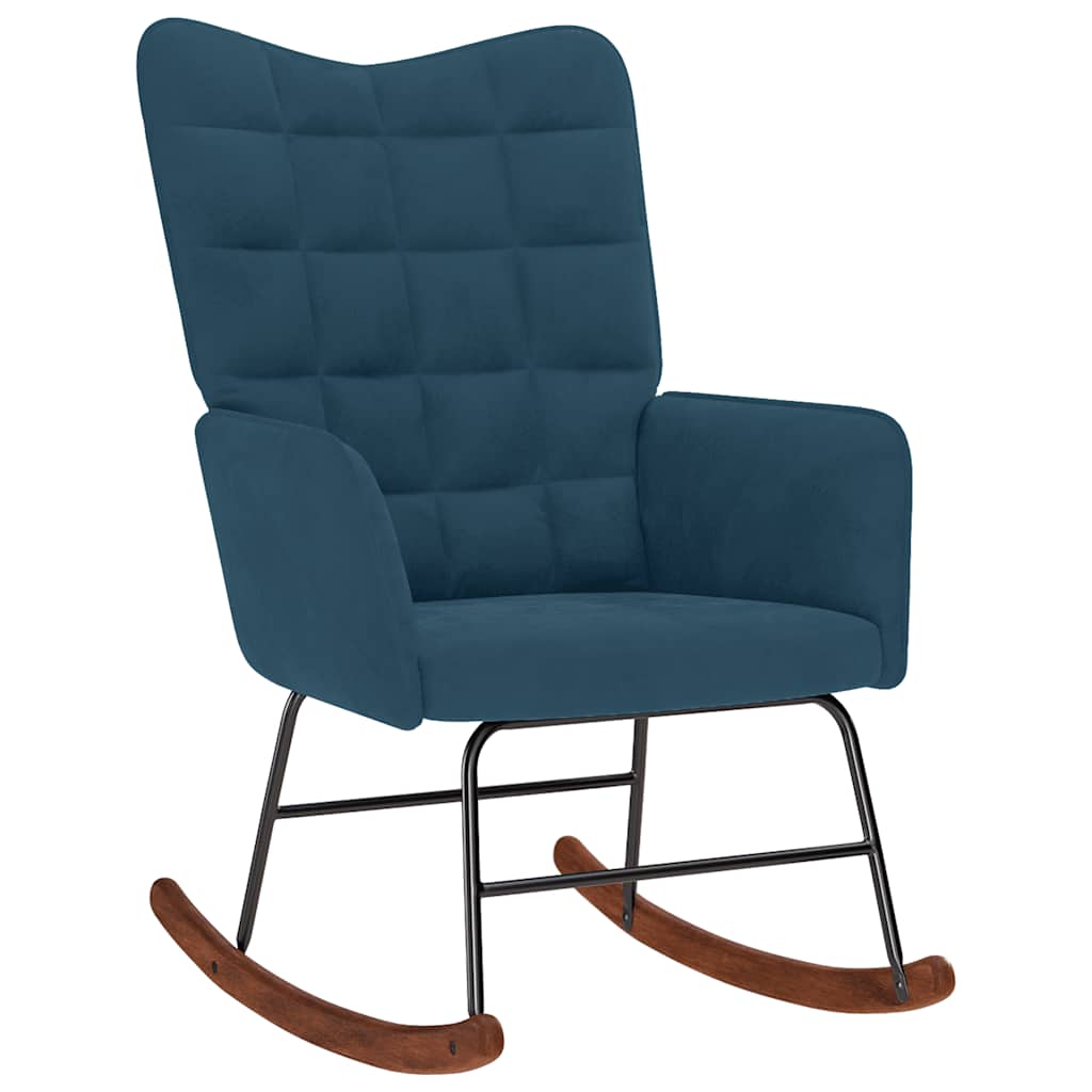 JUNG Vida Schaukelstuhl Blau Samt