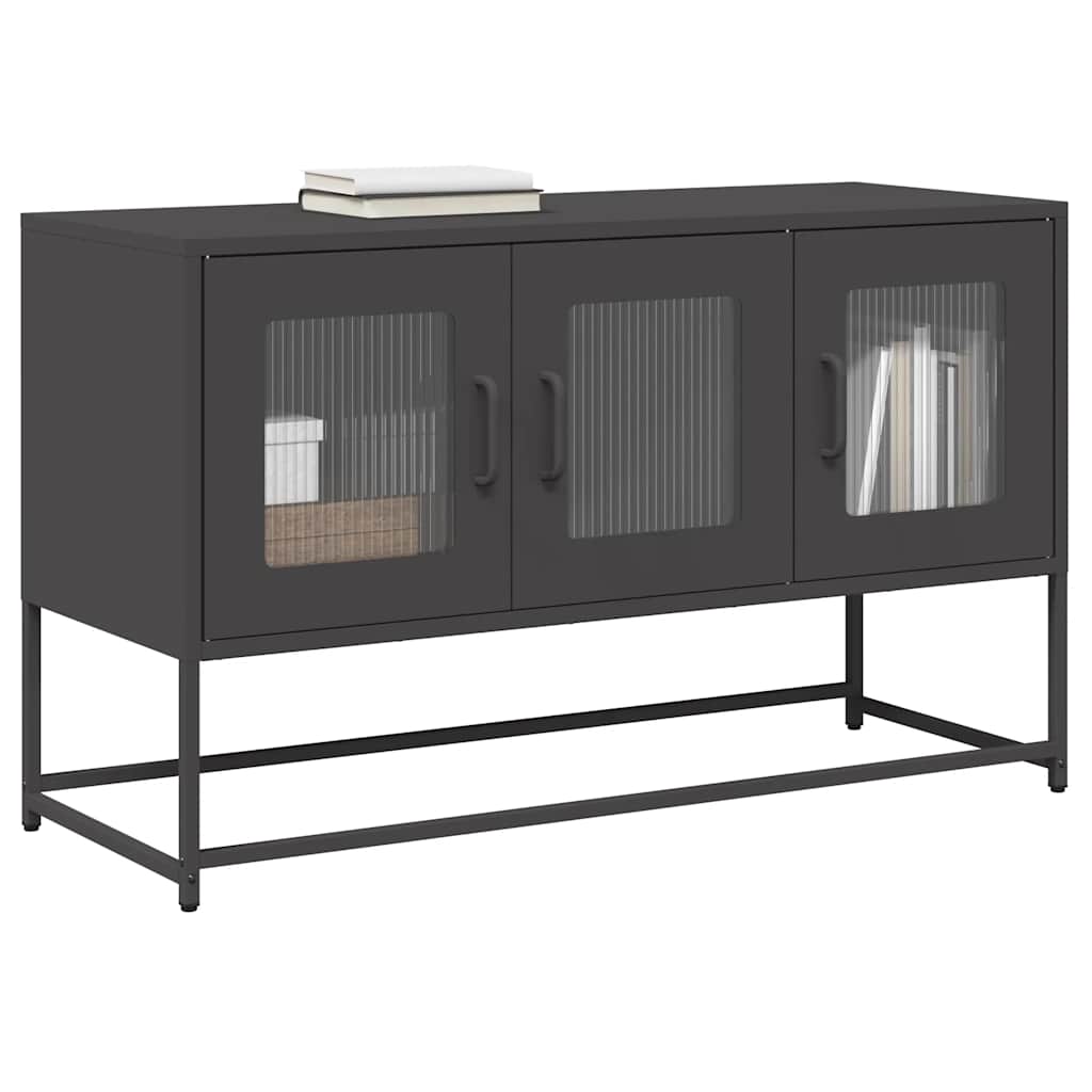 JUNG Vida TV-Schrank Schwarz 100,5x39x60,5 cm Kaltgewalzter Stahl