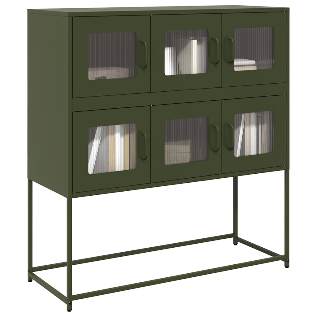 JUNG Vida Sideboard Olivgrün 100,5x39x107 cm Kaltgewalzter Stahl