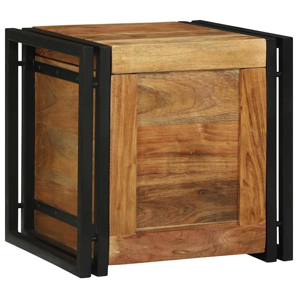 JUNG Vida Aufbewahrungsbox mit Speicher 40 x 40 x 40 cm Massivholz Akazie