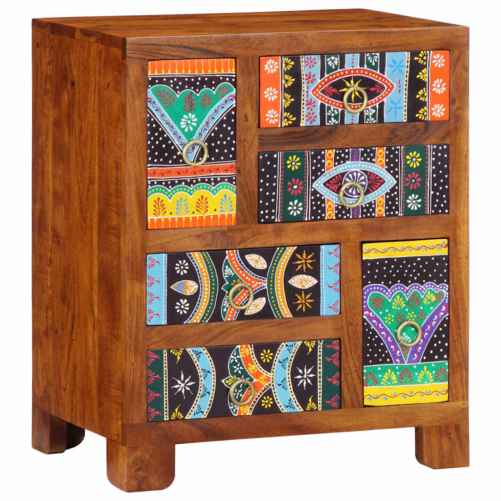 JUNG Vida Sideboard Mehrfarbig 50x35x60 cm Massivholz Akazie