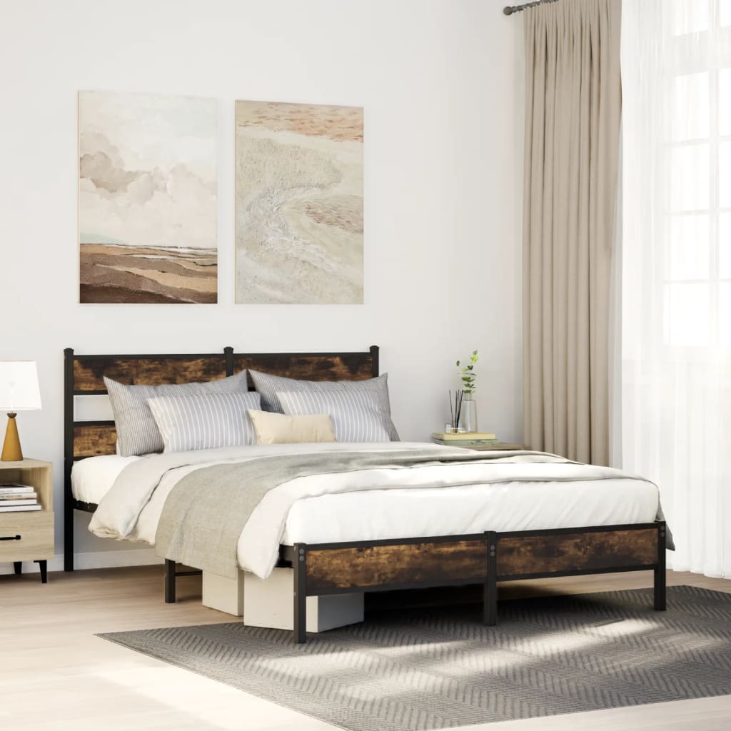JUNG Vida Bettgestell ohne Matratze Räuchereiche 90x200 cm Holzwerkstoff