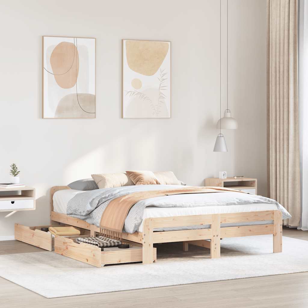 JUNG Vida Massivholzbett ohne Matratze 150x200 cm Kiefernholz