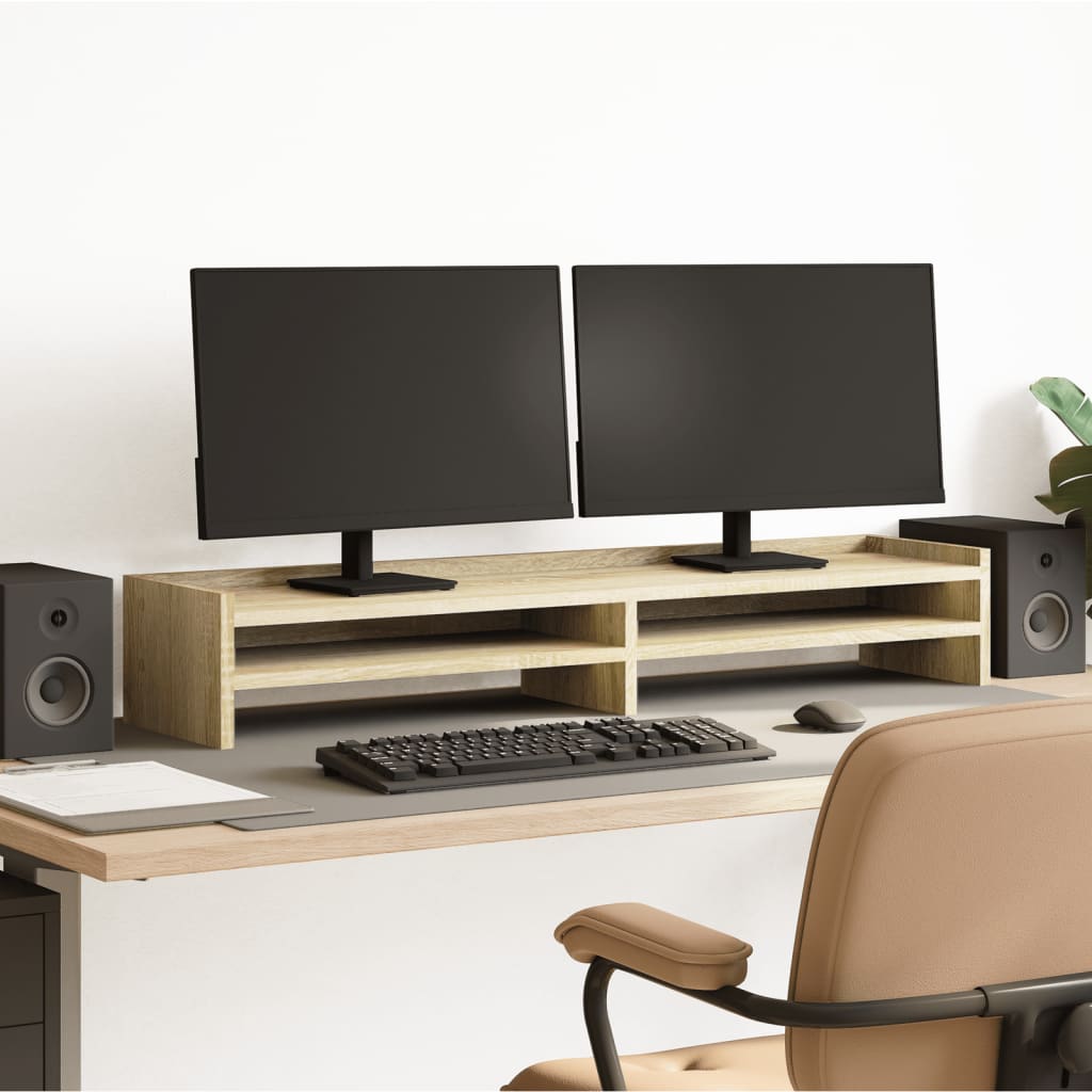 JUNG Vida Monitorständer Sonoma-Eiche 100x24x16 cm Holzwerkstoff