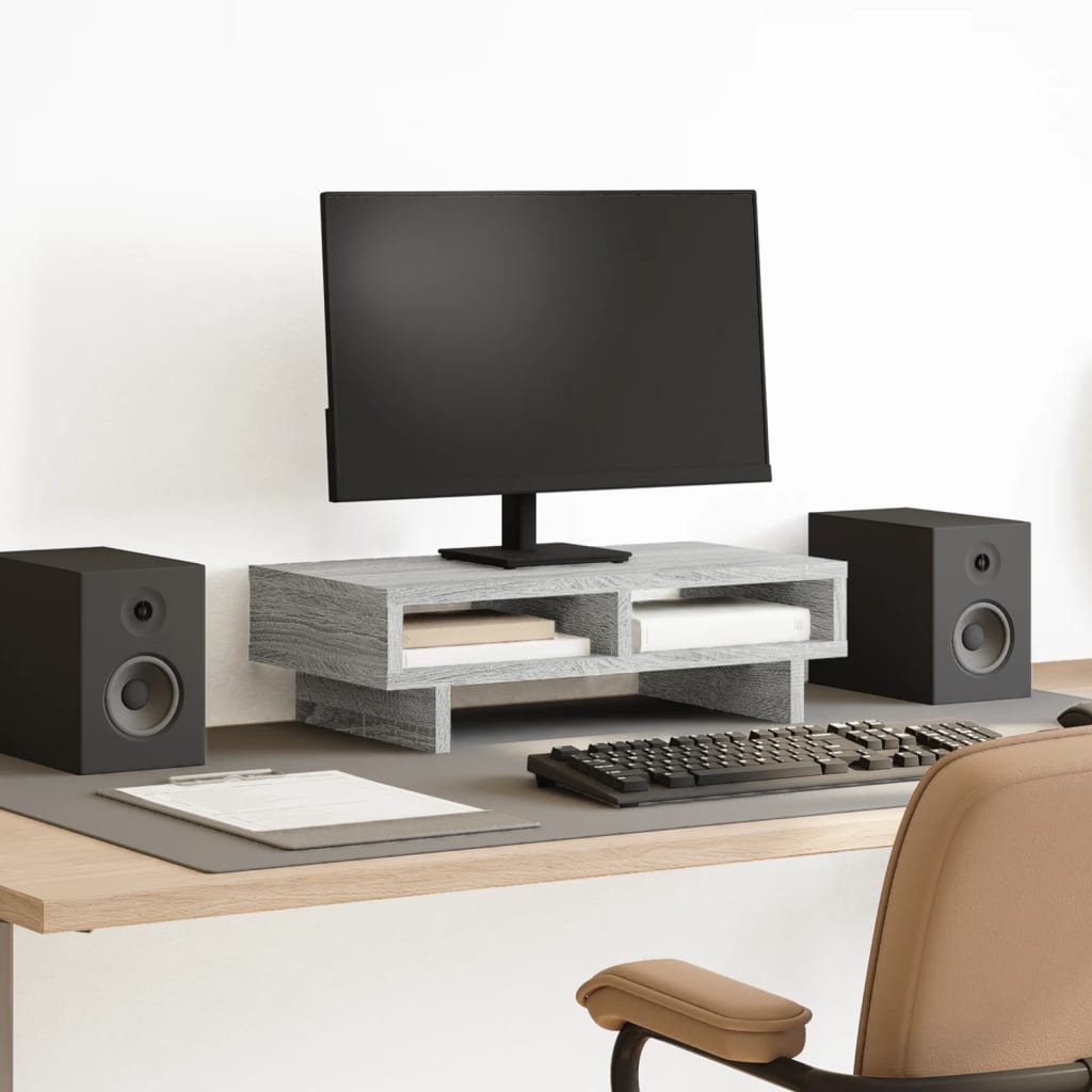 JUNG Vida Monitorständer Grau Sonoma 50x27x15 cm Holzwerkstoff