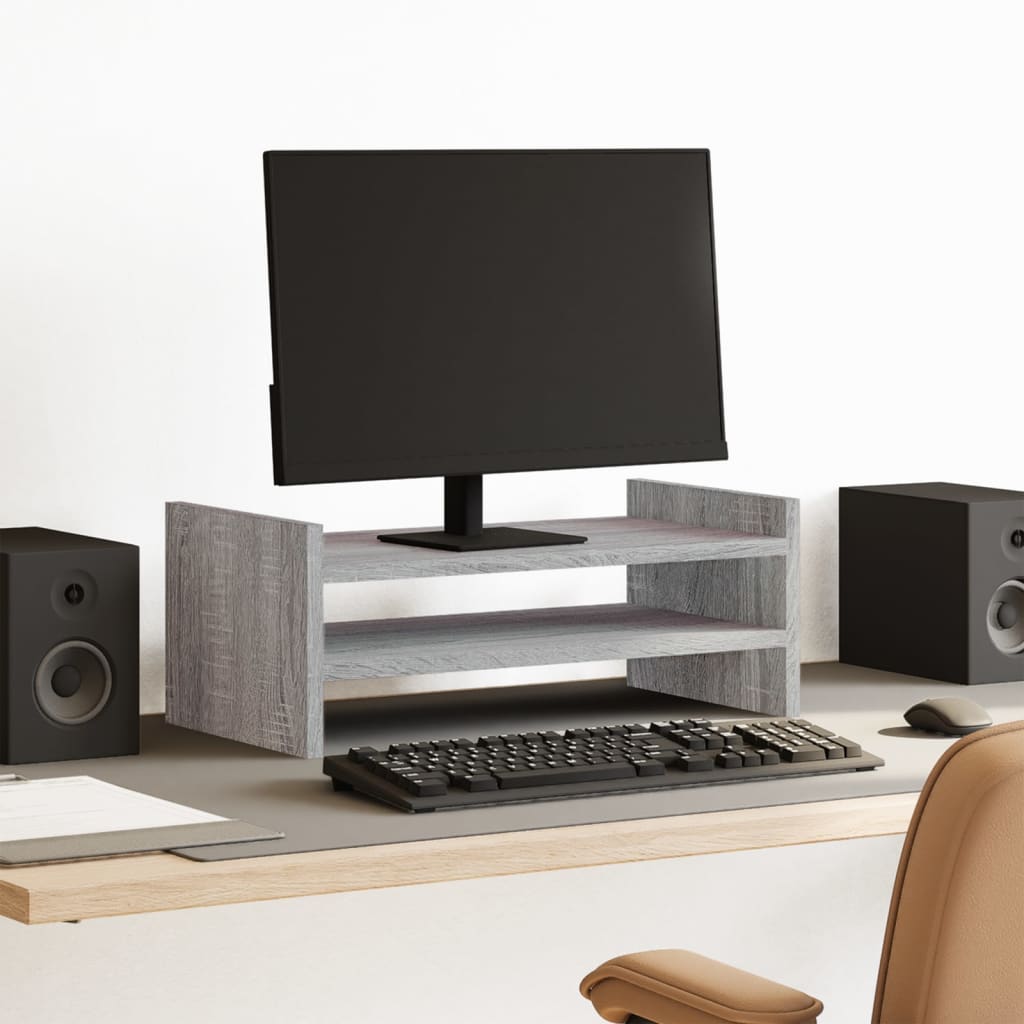 JUNG Vida Monitorständer Grau Sonoma 50x27x20 cm Holzwerkstoff