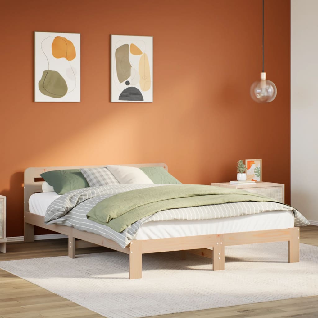 JUNG Vida Massivholzbett ohne Matratze 135x190 cm Kiefernholz