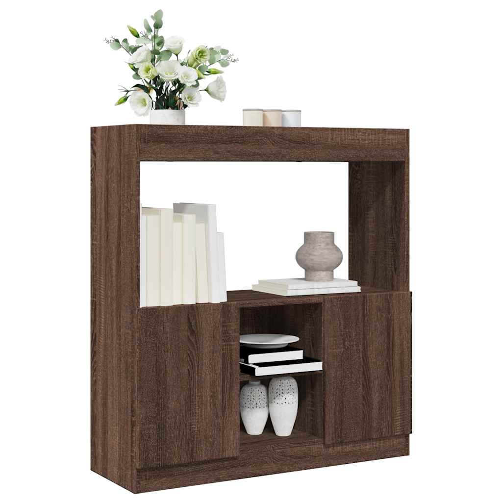 JUNG Vida Highboard Braun Eichen-Optik 92x33x100 cm Holzwerkstoff