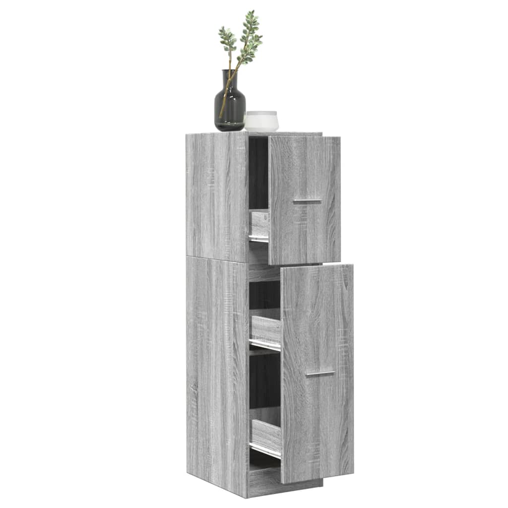 JUNG Vida Apothekerschrank Grau Sonoma 30x41x118 cm Holzwerkstoff
