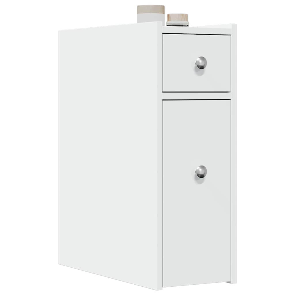 JUNG Vida Badschrank Schmal mit Rollen Weiß Holzwerkstoff