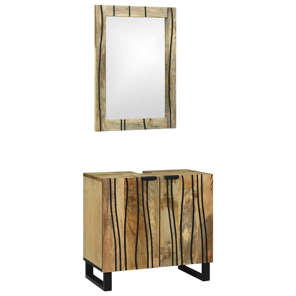 JUNG Vida Badezimmermöbel-Set mit Regal mit Tür 2 pcs Braun Holzwerkstoff