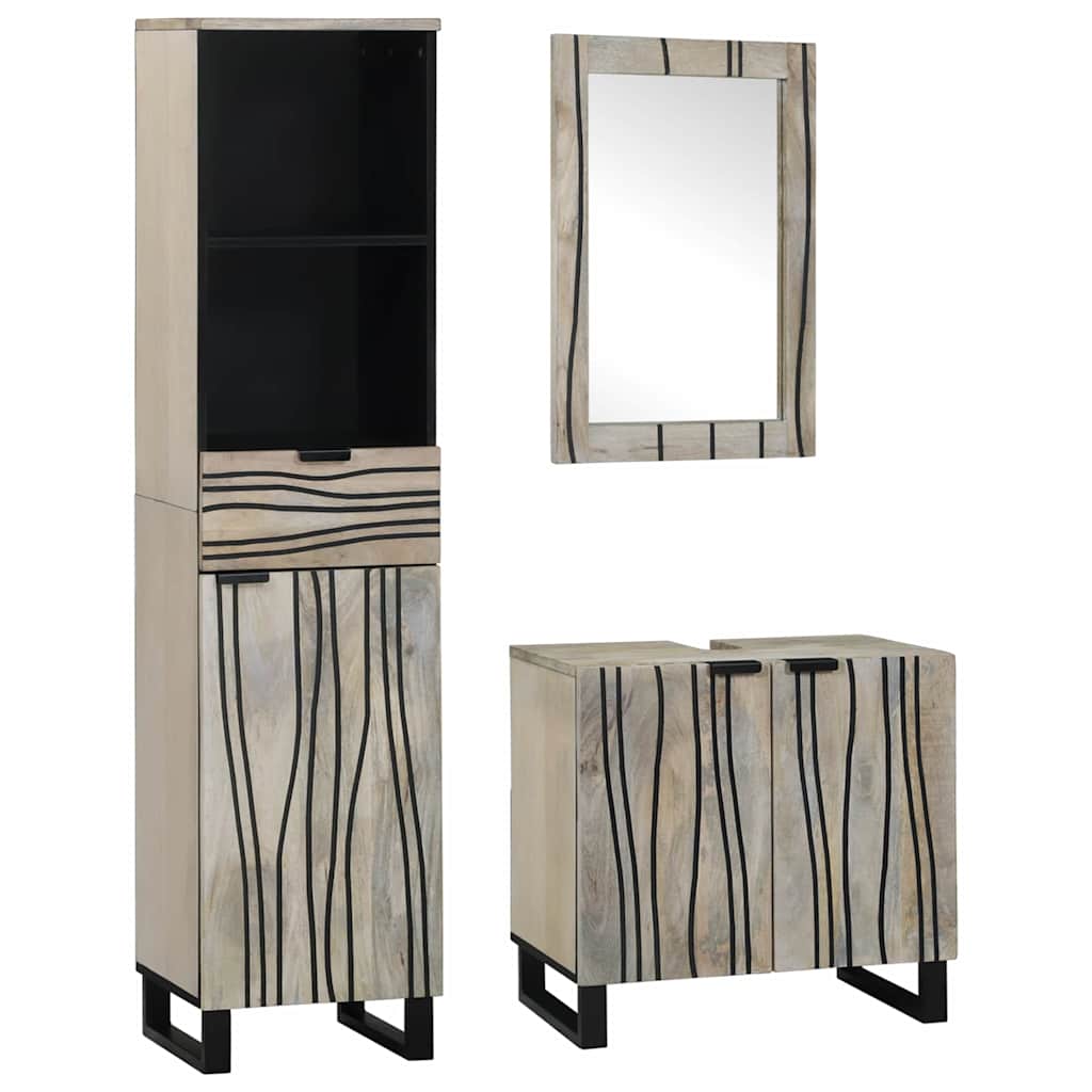 JUNG Vida Badezimmermöbel-Set mit Schubladen 3 pcs Weiß Holzwerkstoff