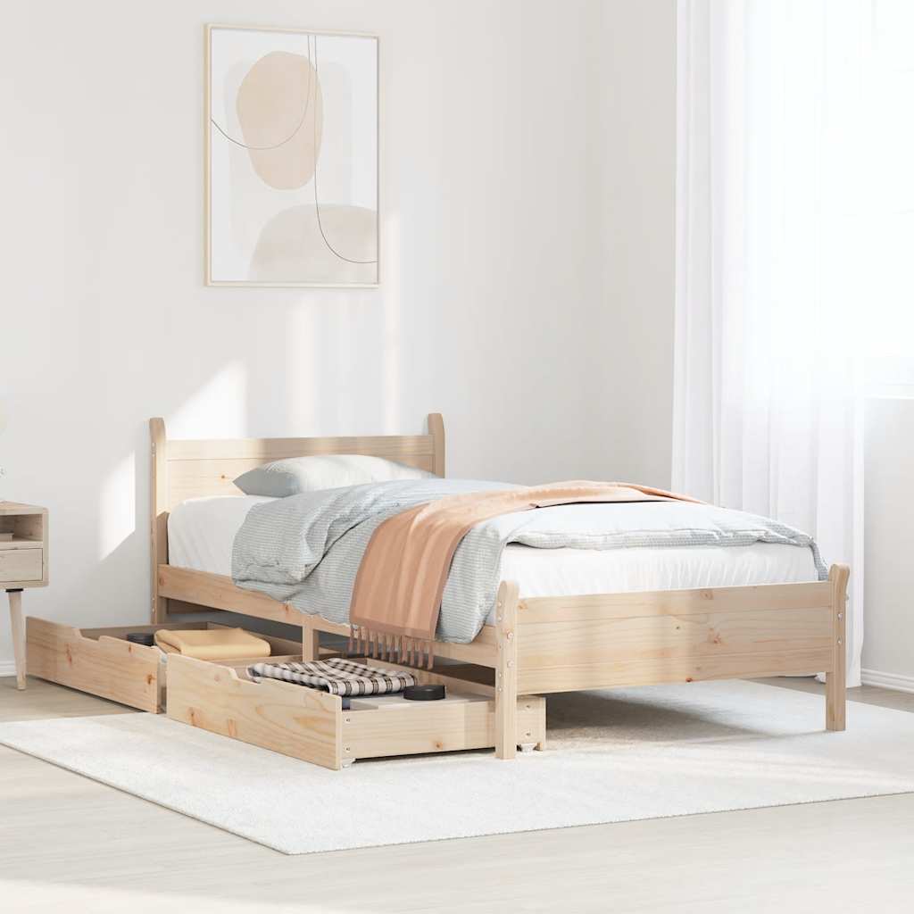 JUNG Vida Massivholzbett ohne Matratze 75x190 cm Kiefernholz