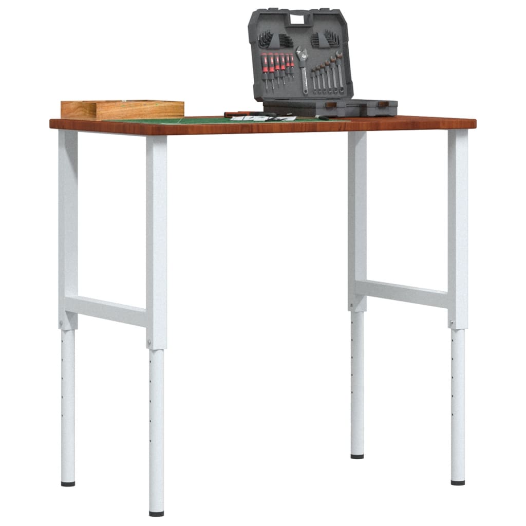 JUNG Vida Werkbank Dunkelbraun 100x60x(71,5-98) cm Massivholz Eiche