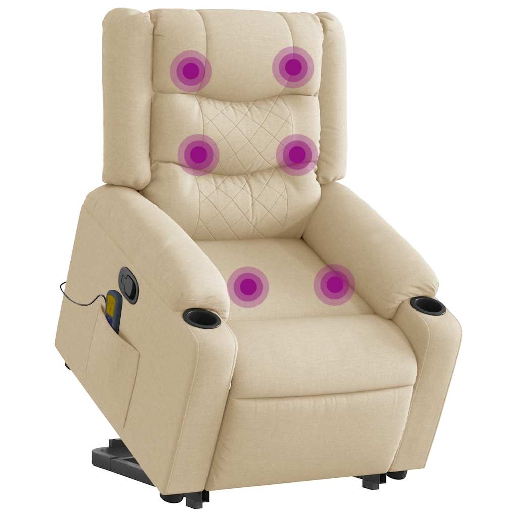 JUNG Vida Massagesessel mit Aufstehhilfe Creme Stoff