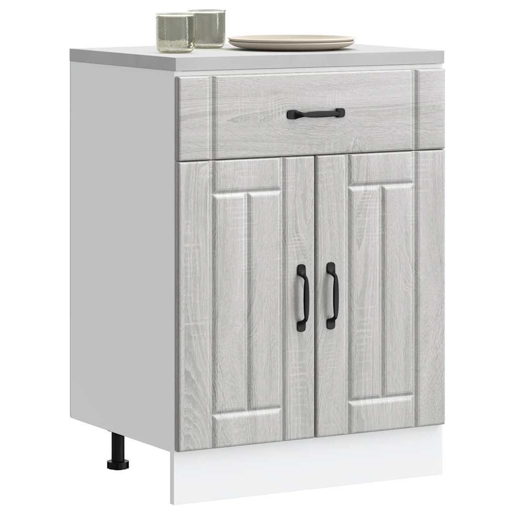 JUNG Vida Küchen-Unterschrank Lucca Grau Sonoma Holzwerkstoff