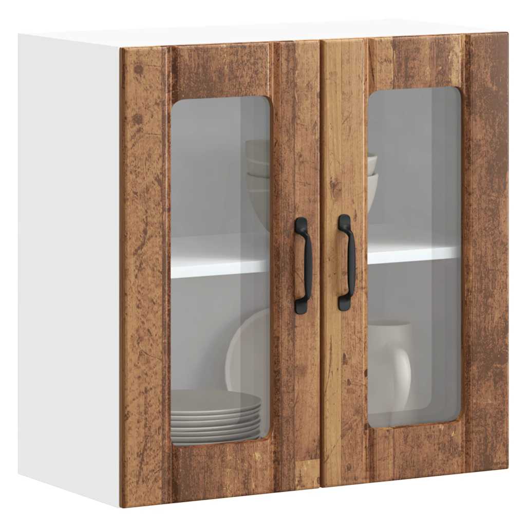 JUNG Vida Küchen-Hängeschrank mit Glastür Lucca Altholz-Optik Holzwerkstoff