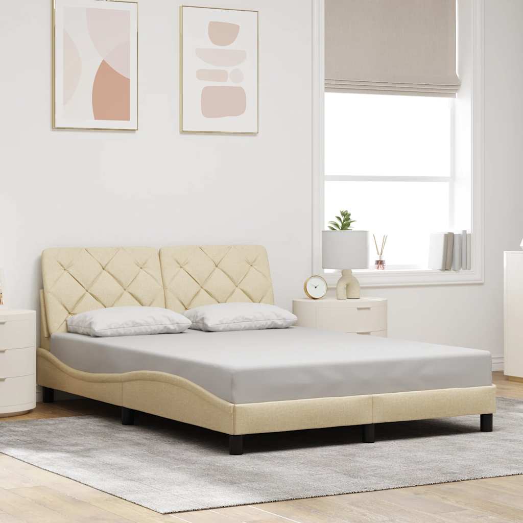 JUNG Vida Bettgestell ohne Matratze Creme 120x200 cm Stoff