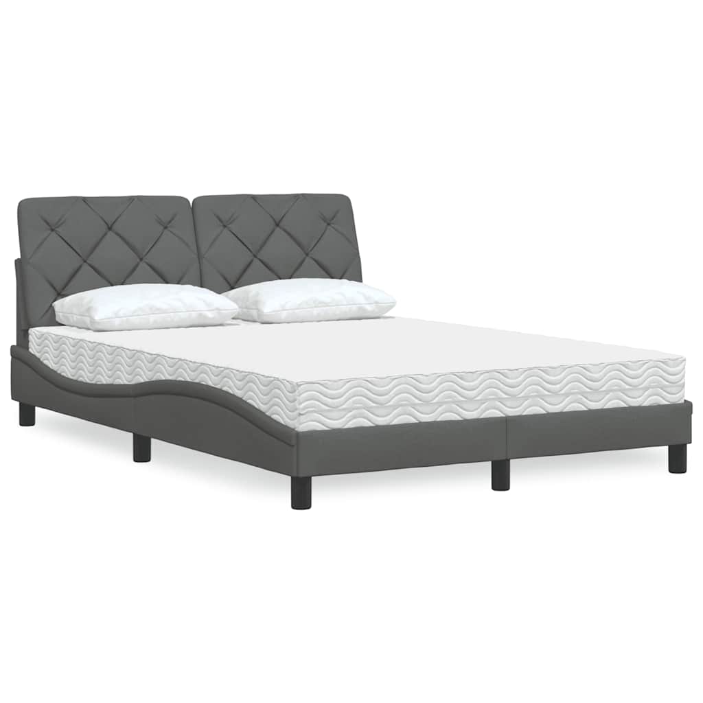 JUNG Vida Bett mit Matratze Dunkelgrau 120x200 cm Stoff