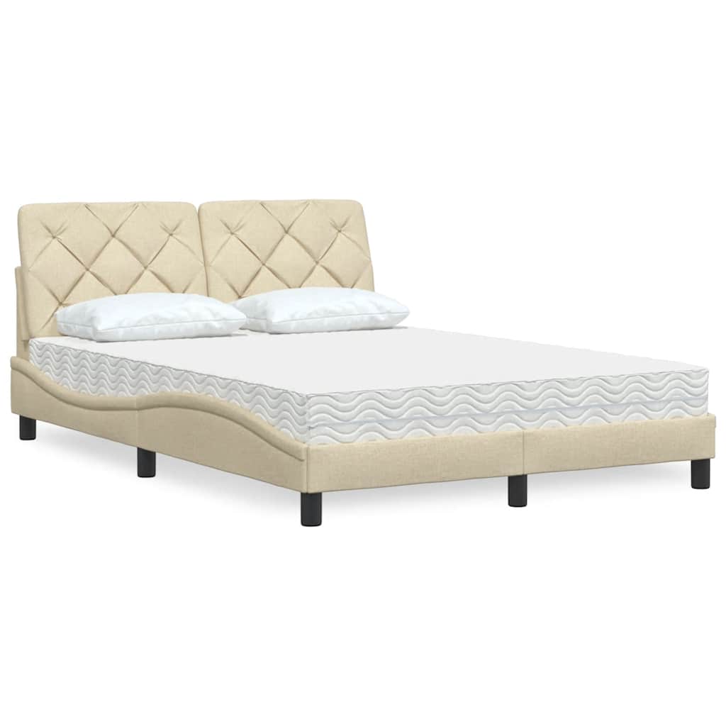 JUNG Vida Bett mit Matratze Creme 140x200 cm Stoff
