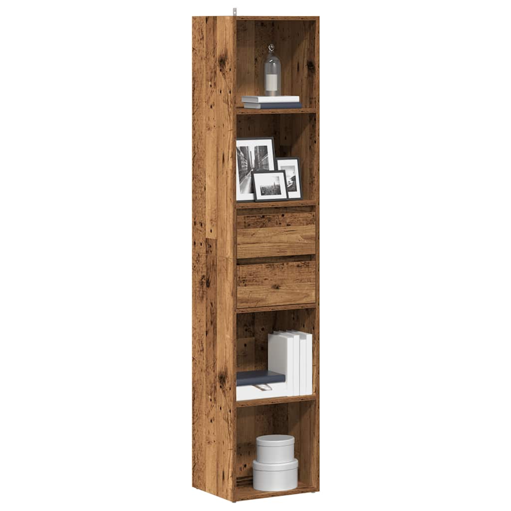 JUNG Vida Bücherregal Altholz-Optik 36x30x171 cm Holzwerkstoff