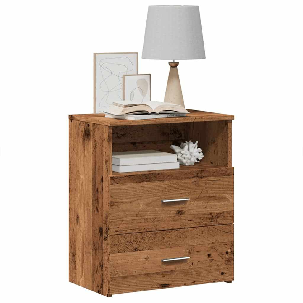 JUNG Vida Nachttische 2 Stk. Altholz-Optik 50x32x60 cm Holzwerkstoff
