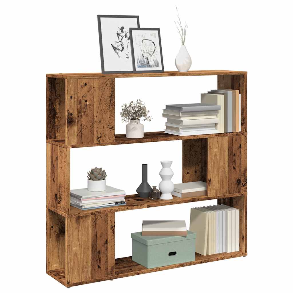 JUNG Vida Bücherregal/Raumteiler Altholz-Optik 100x24x94 cm