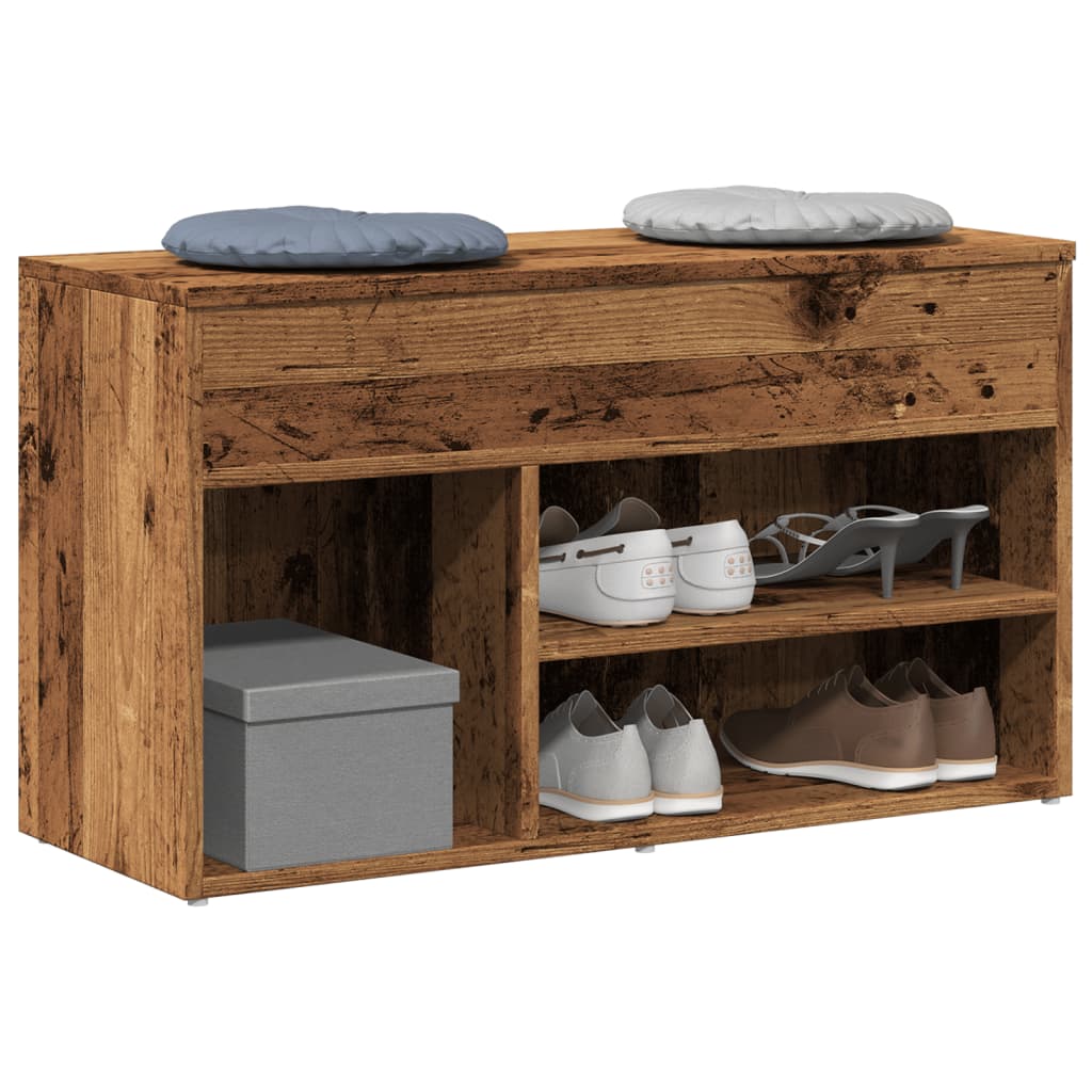 JUNG Vida Schuhbank Altholz-Optik 80x30x45 cm Holzwerkstoff
