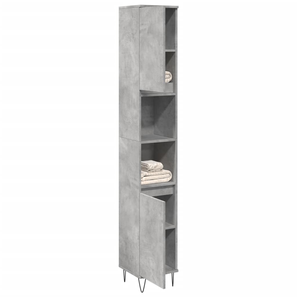 JUNG Vida Badschrank Betongrau 30x30x190 cm Holzwerkstoff