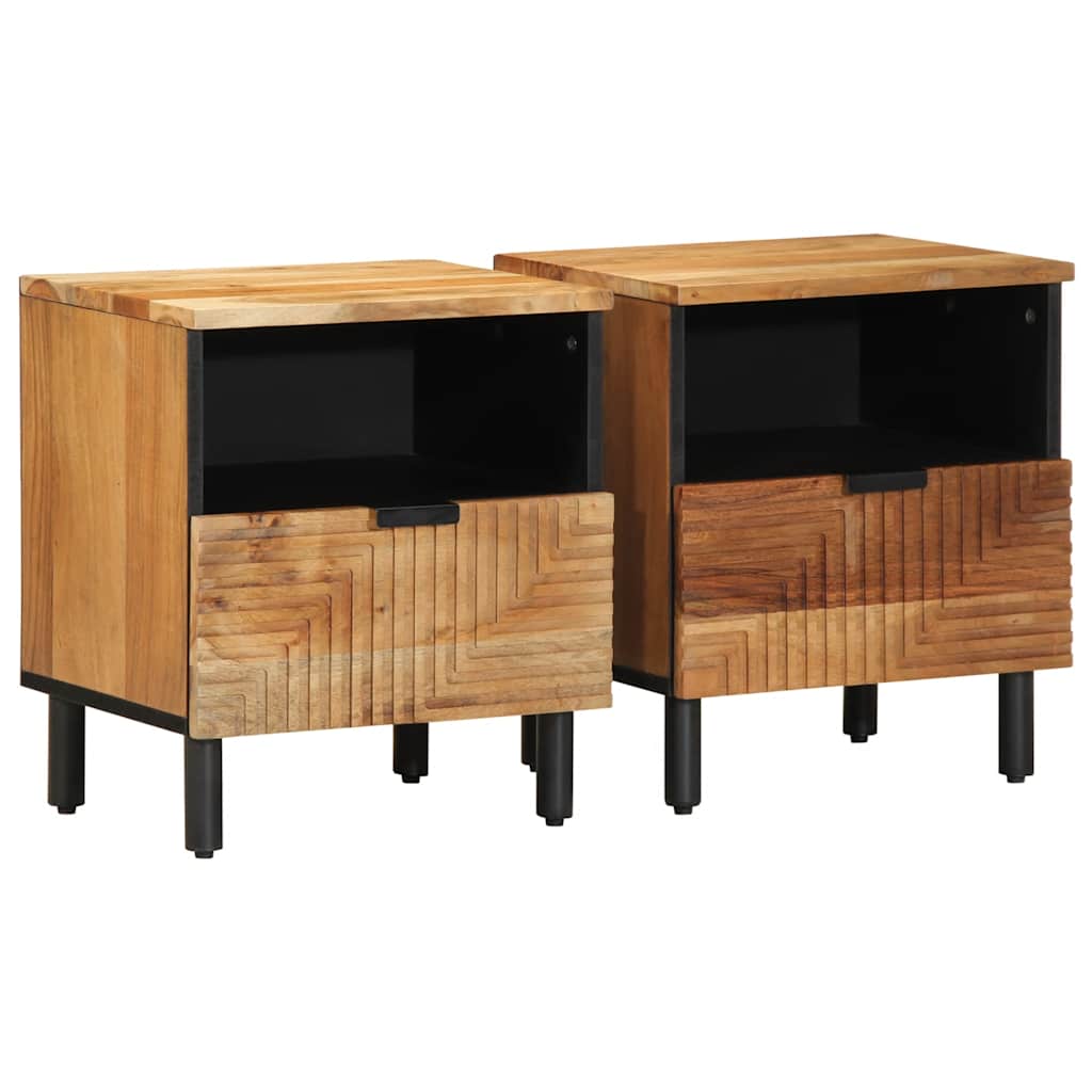 JUNG Vida Nachttische 2 Stk. 40x33x46 cm Massivholz Akazie