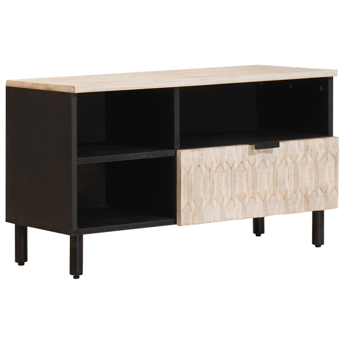 JUNG Vida TV-Schränk Weiße gewaschene Oberfläche 80 x 33 x 46 cm